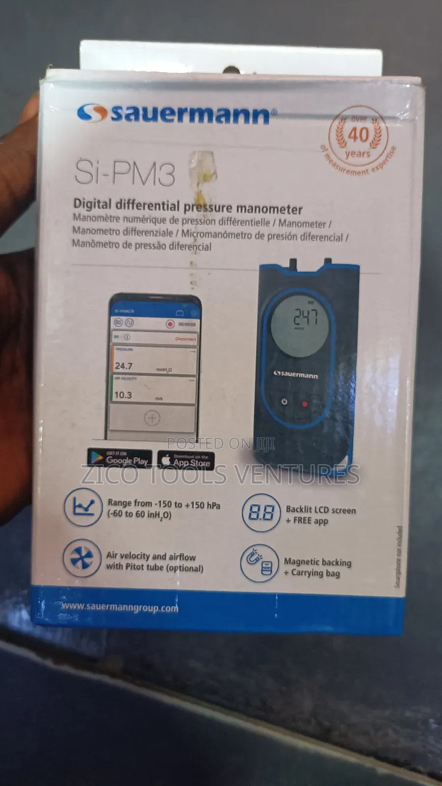 Sauermann Si-Pm3 Digital Differential Pressure Manometer Is