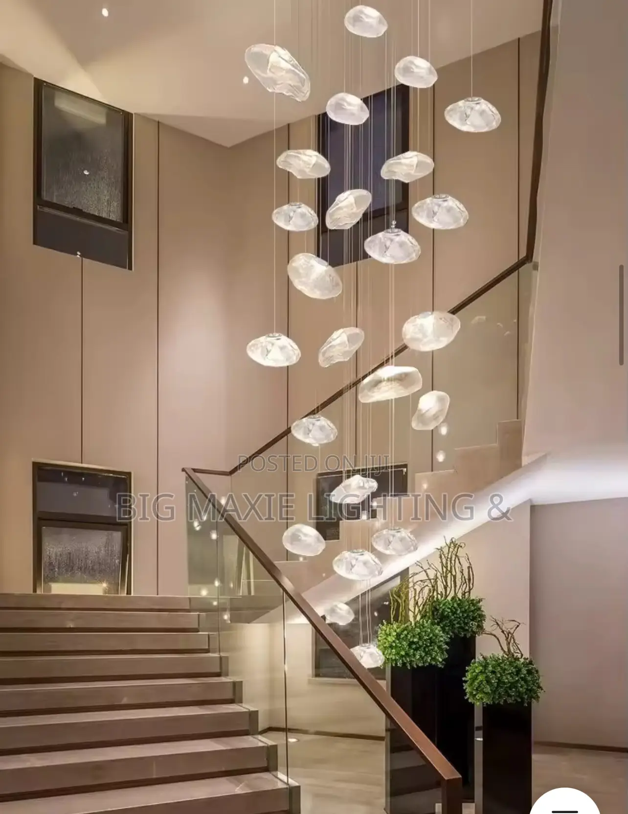 Modern Luxury High Ceiling Dropping Chandelier