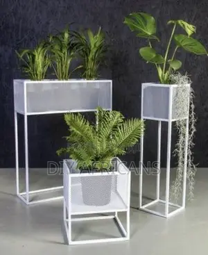 Mesh Planter Stand Set- Modern Plant Stands for Indoor Outdoor Use(C