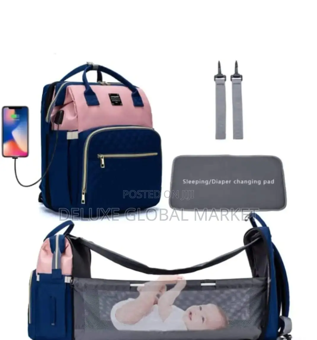 Multipurpose Diaper Bag Backpack With Bed