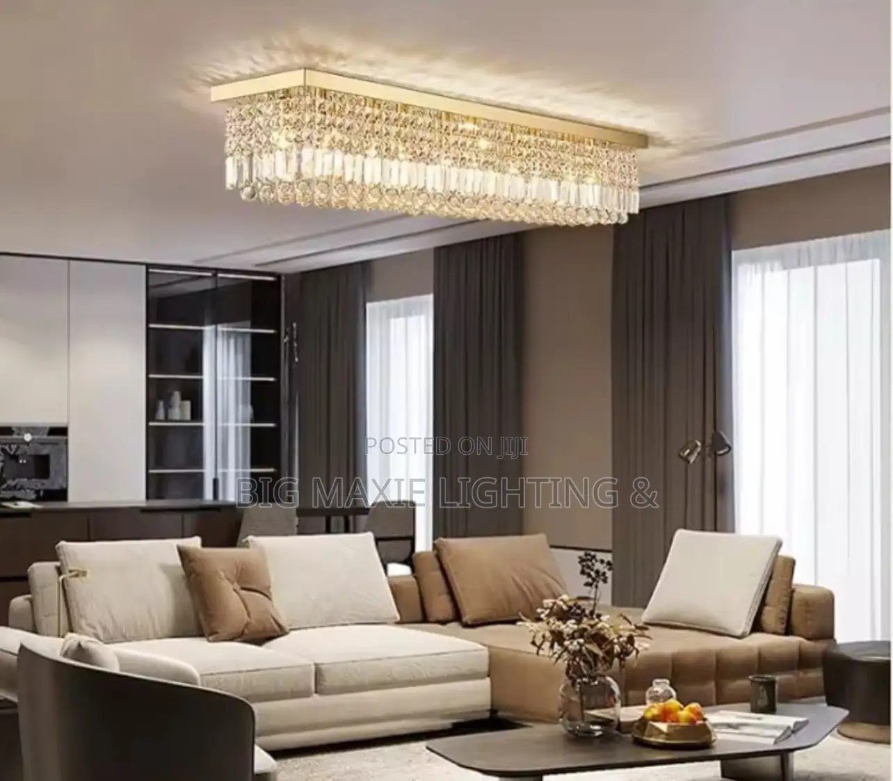 Luxury Multipurpose Dropping and Flush Crystal Chandelier