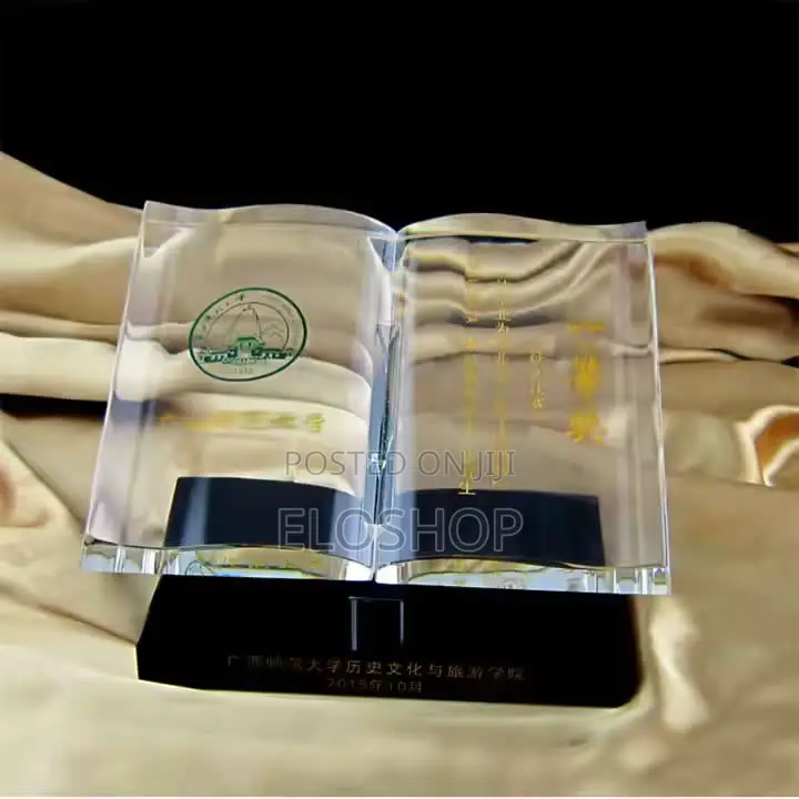Crystal Book-Shaped Award