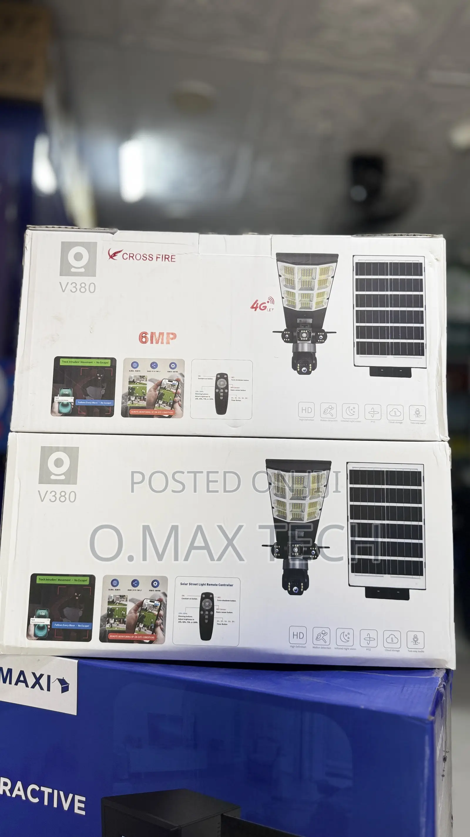 Crossfire V380 4g 6mp Solar Security Camera 3-lens System