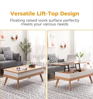 Bidiso Lift Top Coffee Center Table With Hidden Storage Compartment
