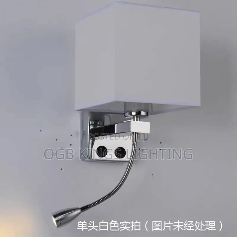 Led Wall Light With Switch Bedside Fabric Reading Lamp