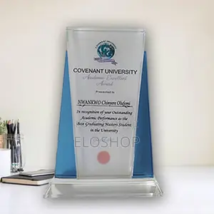 Clear Crystal Achievement Plaque
