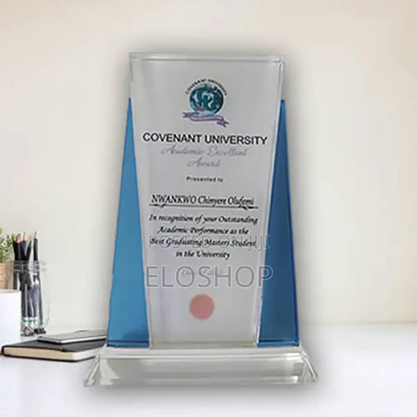 Clear Crystal Achievement Plaque