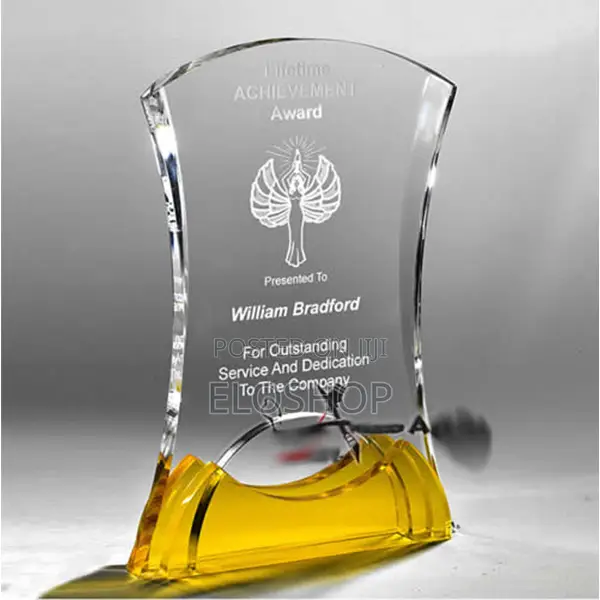Curved Crystal Recognition Plaque