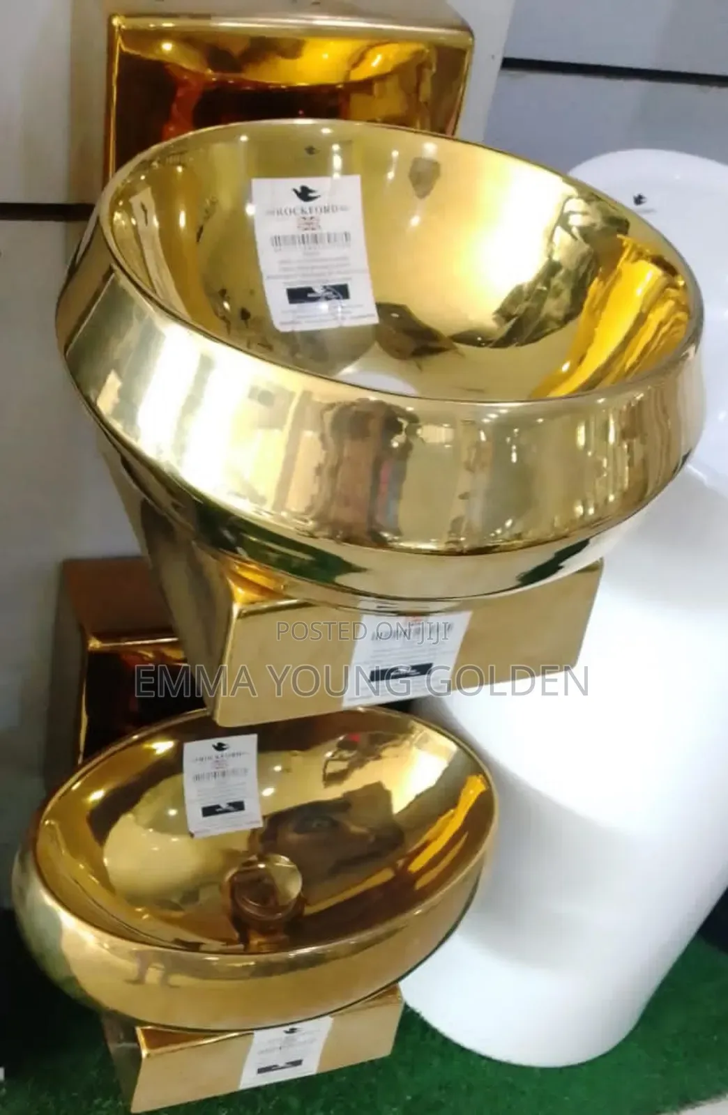 Golden Ceramic Basin