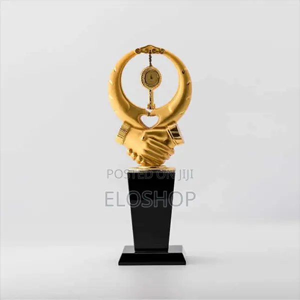 Crystal Gold Handshake Plaque