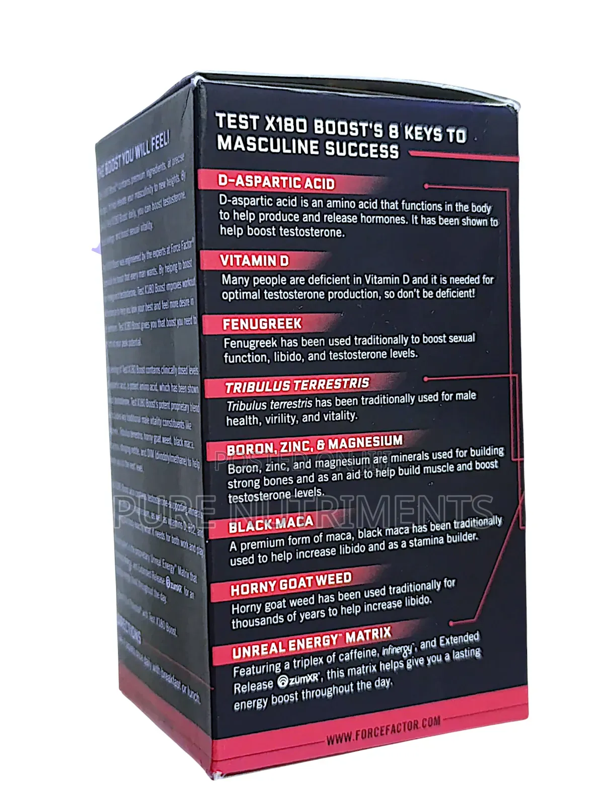Force Factor Test ×180 Testosterone Boost