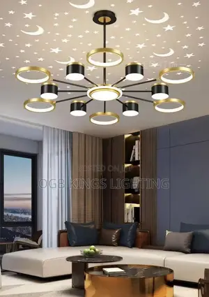 Nordic Black Starry Ceiling Chandelier Lighting for Living Room Bed