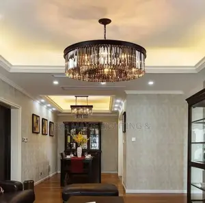 Luxury Smokey Glass Crystal Living Room Chandelier