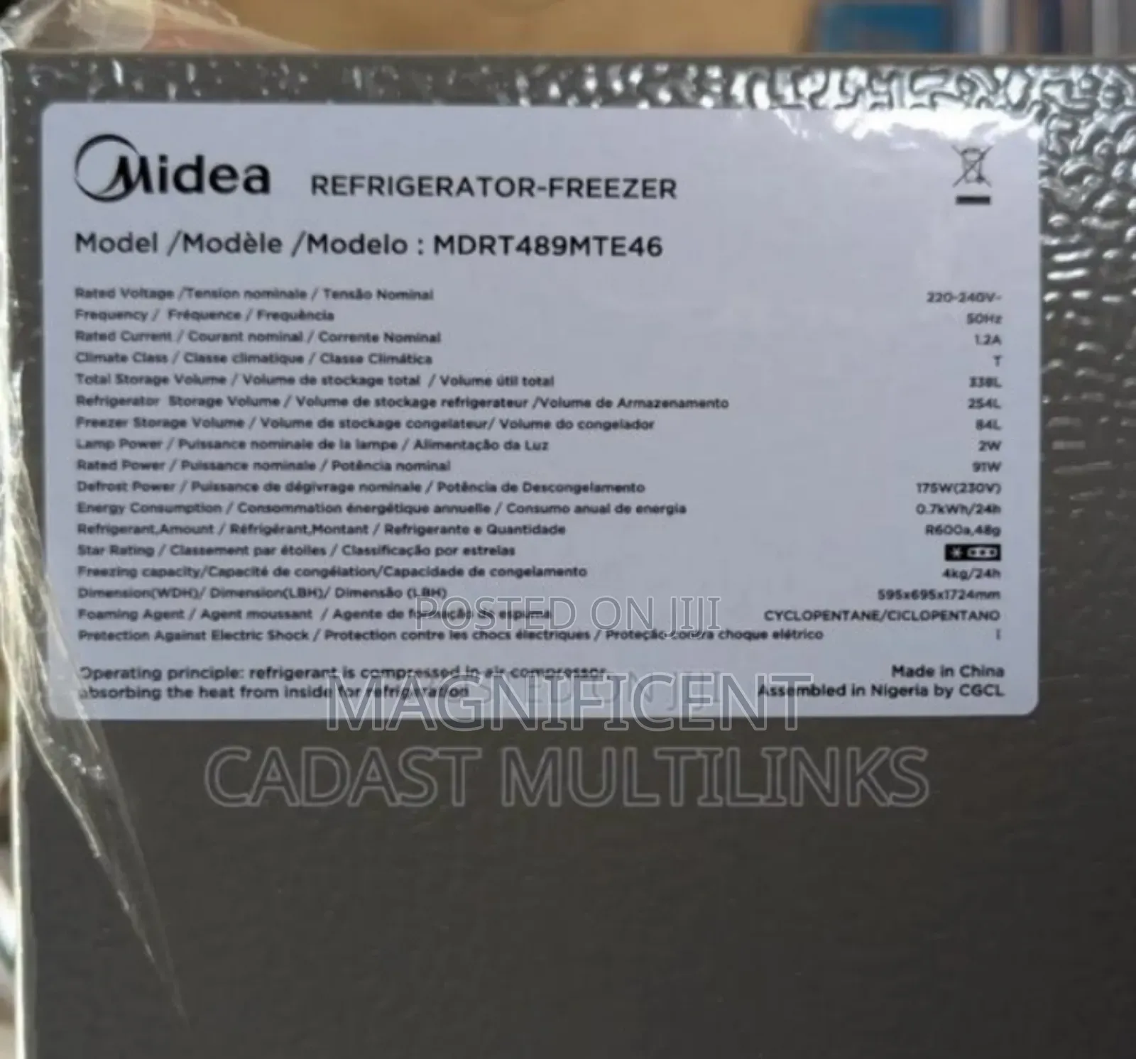 Brand New Midea Refrigerator 338 Liters