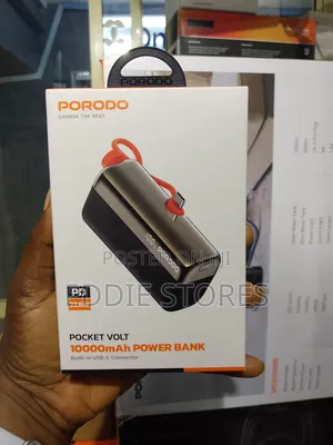 Porodo Power Bank 10000mah Type-C Input: 5v/3a 9v/2a 12v/1.5a