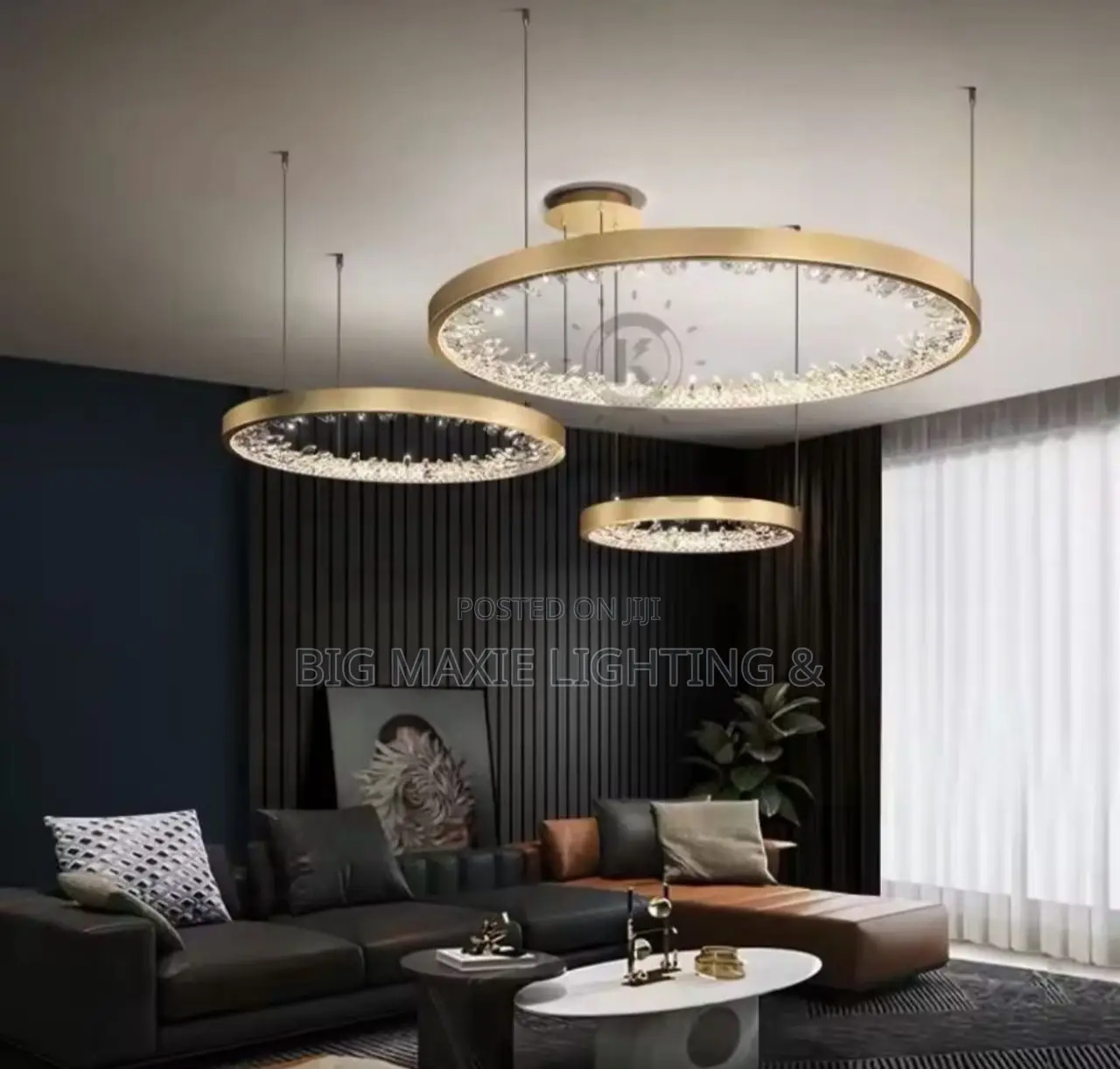 Modern Luxury Crystal Ceiling Hanging Circle Led Chandelier