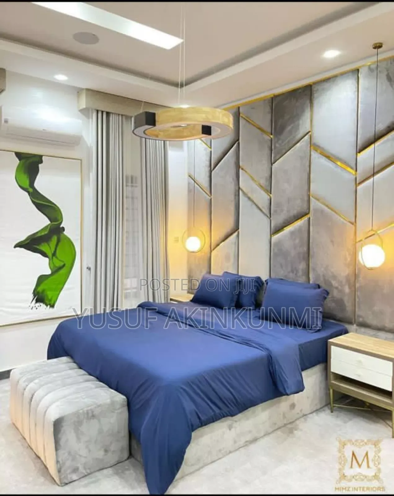 Luxury Bed Frame With Ottoman and Bedside Stools