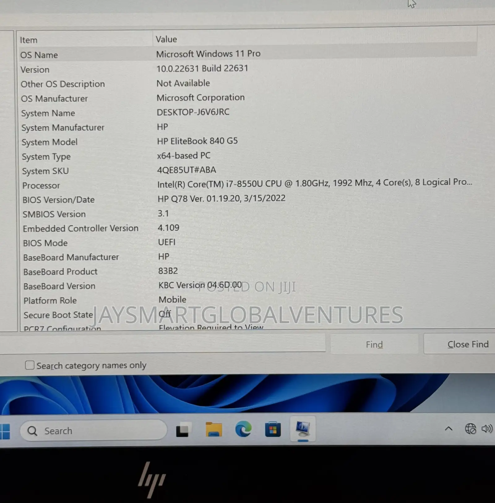 Laptop HP EliteBook 840 G5 8GB Intel Core i7 SSD 256GB