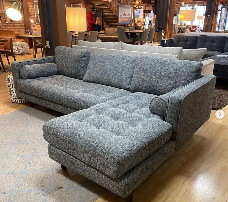 Modern Matt Fabric L Shaped Sofa