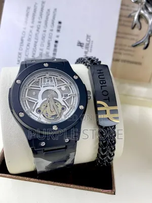 Hublot Black Watch and Bracelet Set