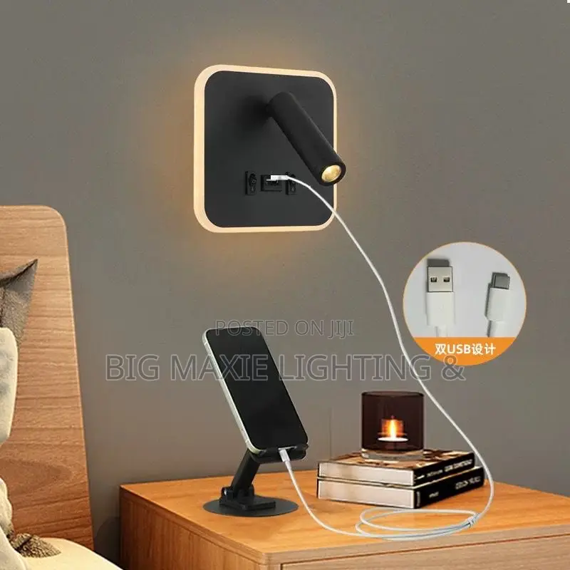 Wall Bedside Lamp With Usb