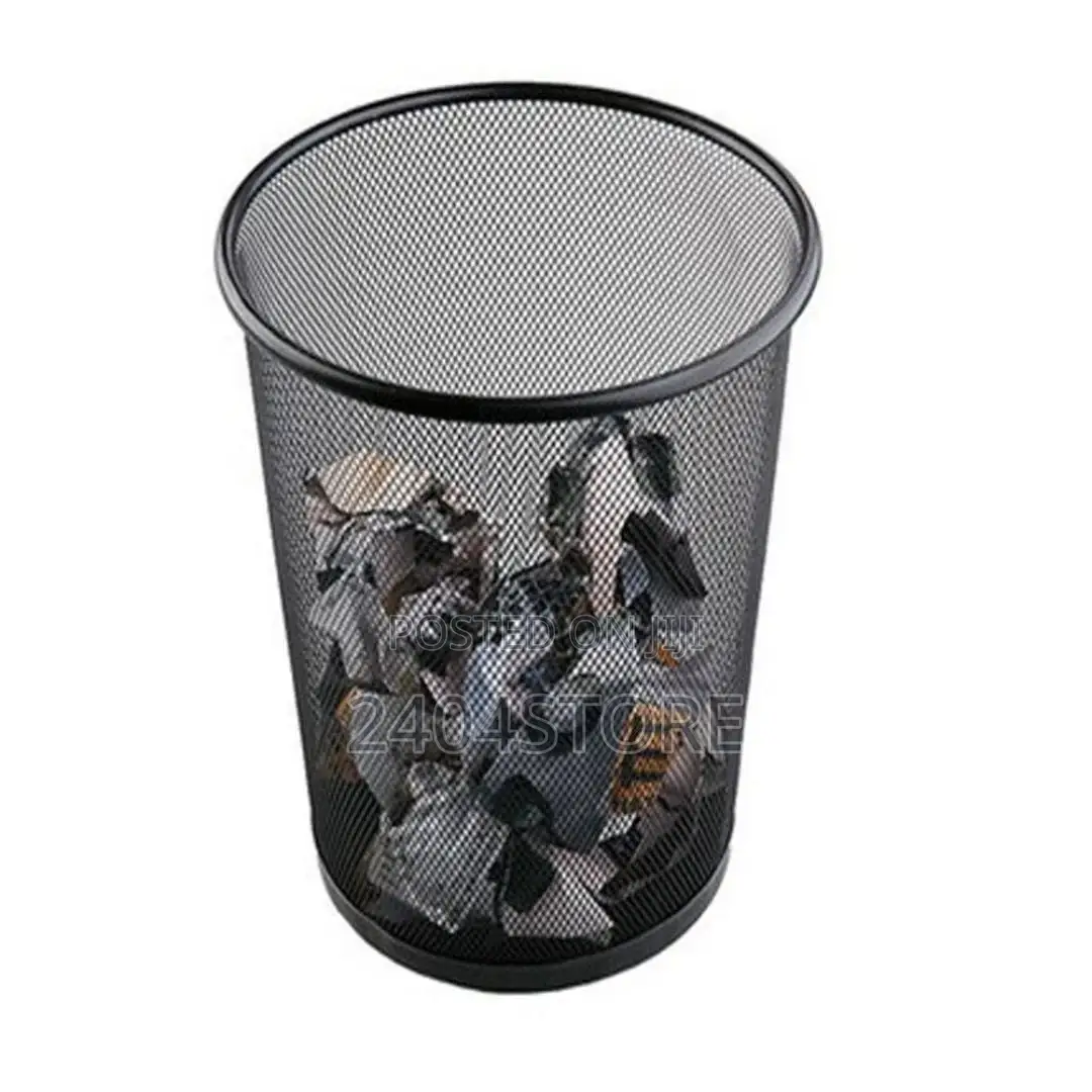 Metal Mesh Trash Bin