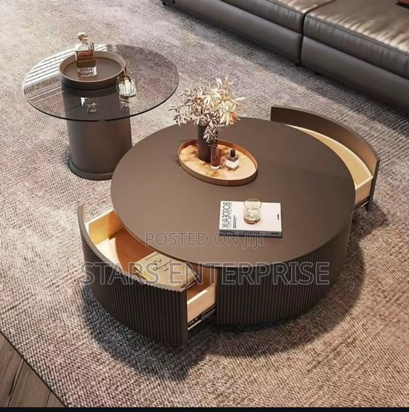 Center Table 2 in One Glass Top