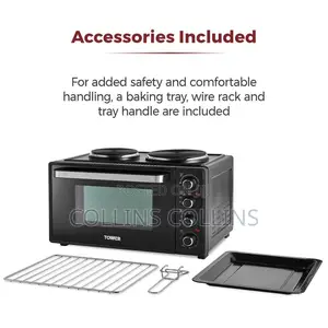 Tower 32l Mini Oven With Dual Hot Plates,