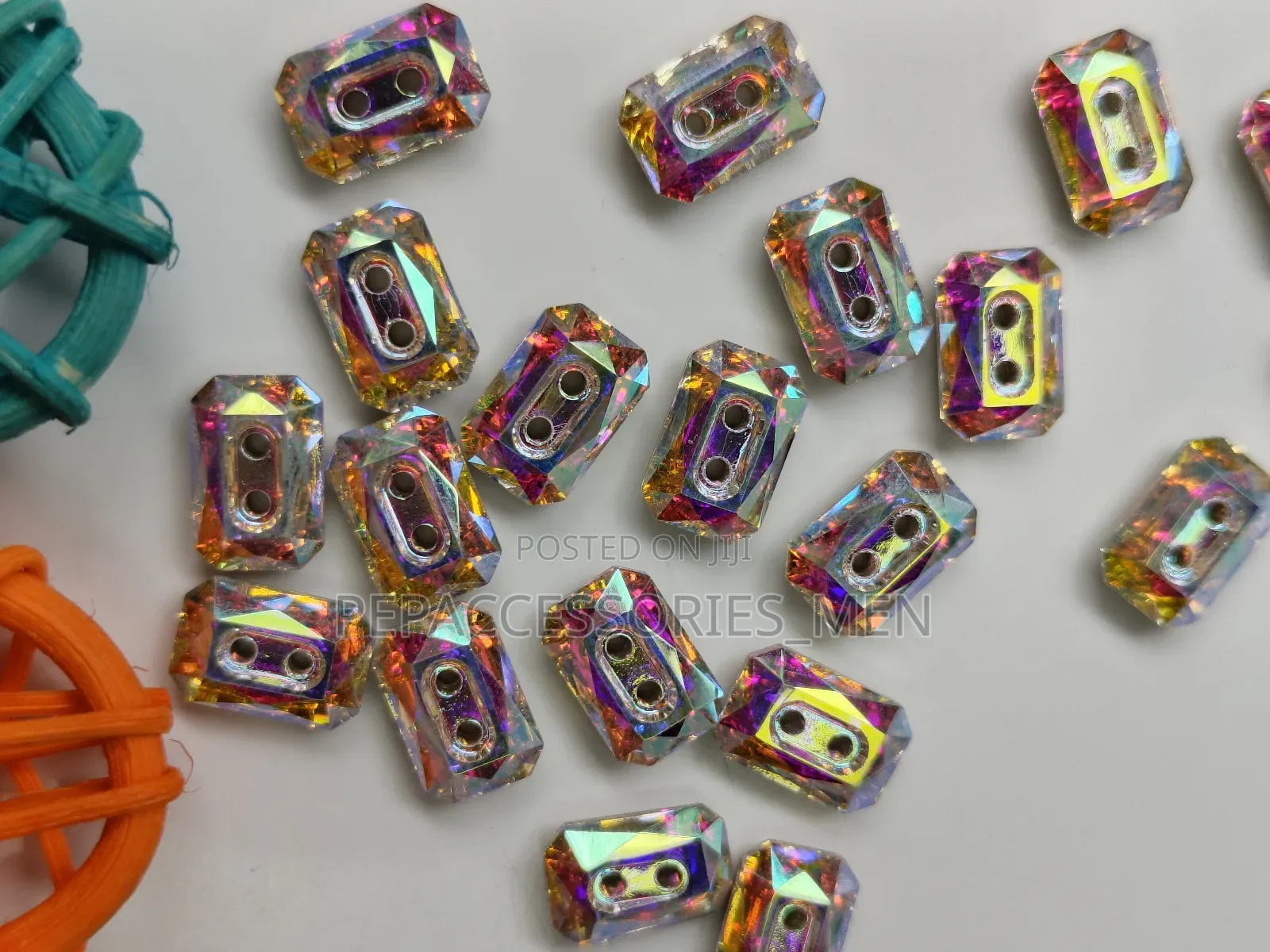 Rectangular Swarovski Buttons