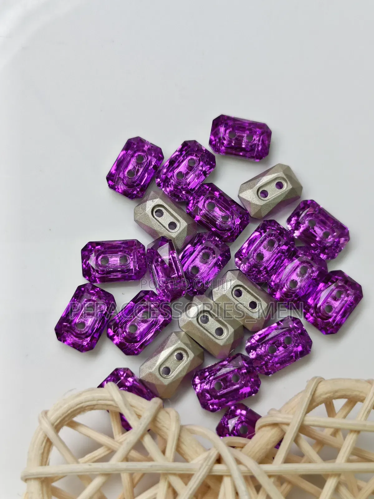 Rectangular Swarovski Buttons