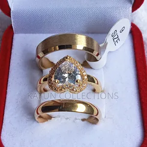 Non-Fading. Titanium Stainless Steel. Gold/Silver Ring Set