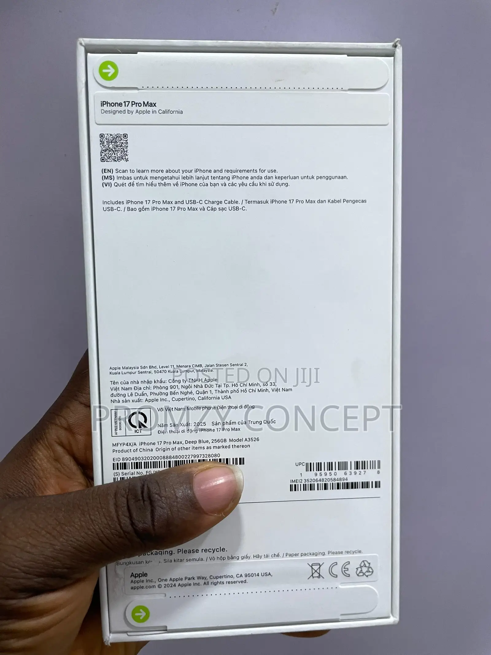 New Apple iPhone 17 Pro Max 256 GB Blue