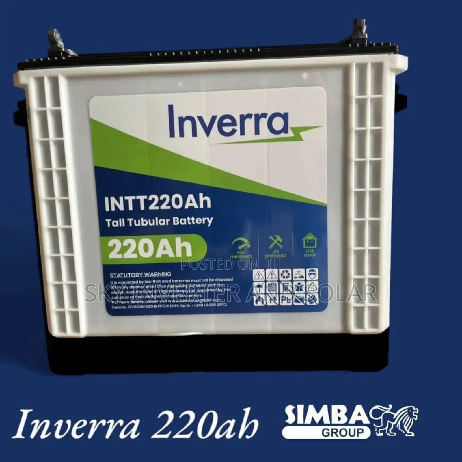 220ah Inverra Tubular Battery - Sky Inverter And Solar Price: ₦ 275,000 ...