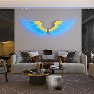Led Angel Wings Metal Wall Art Decor.