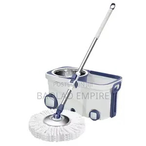 Double Tyre Quality Spin Mop (2 Thick Wool and 1 Bucket)