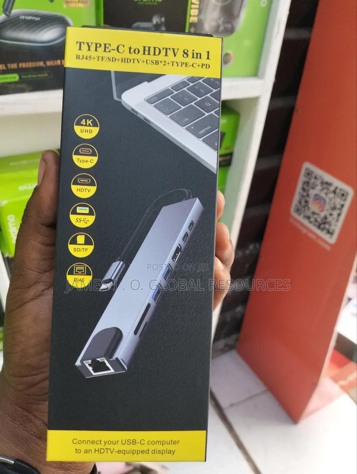 Type C to HDTV 8 in 1 Hub