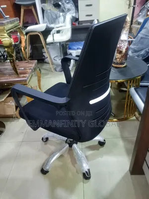 Office Swivel Chair Fabric Seat and Mesh Back