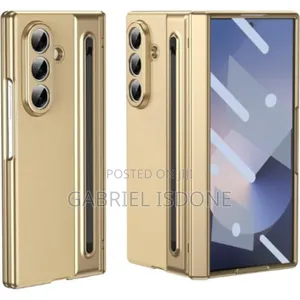 Samsung Galaxy Z Fold 7 Case With S Pen Built-in Screen Protector Gold