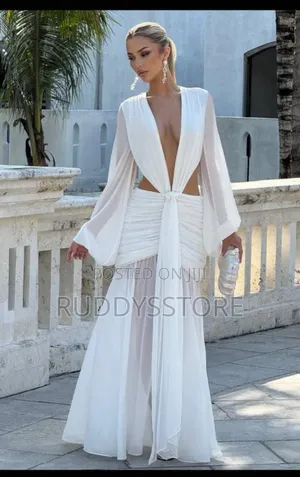 Ruddy Store Elegant Maxi Dress | Cut-Out Deep v Design
