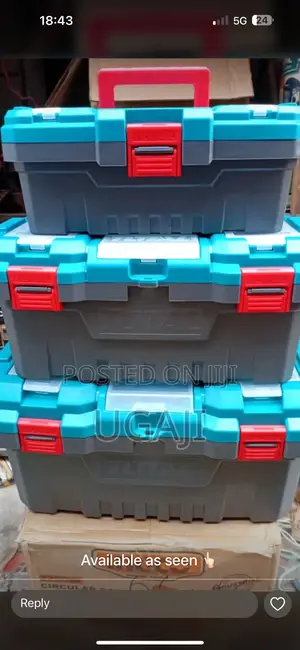 3pcs Plastic Tools Boxes Set 14”,17” and 20”