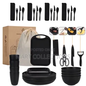Complete 37pcs Healthy Plastic Dinnerware Kitchenware Set