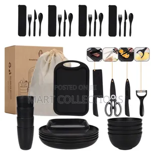 Complete 37pcs Healthy Plastic Dinnerware Kitchenware Set