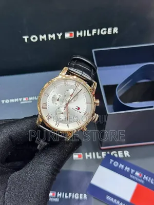Tommy Hilfiger Functional Chronogrqph Leqther Wristwatch Full Package