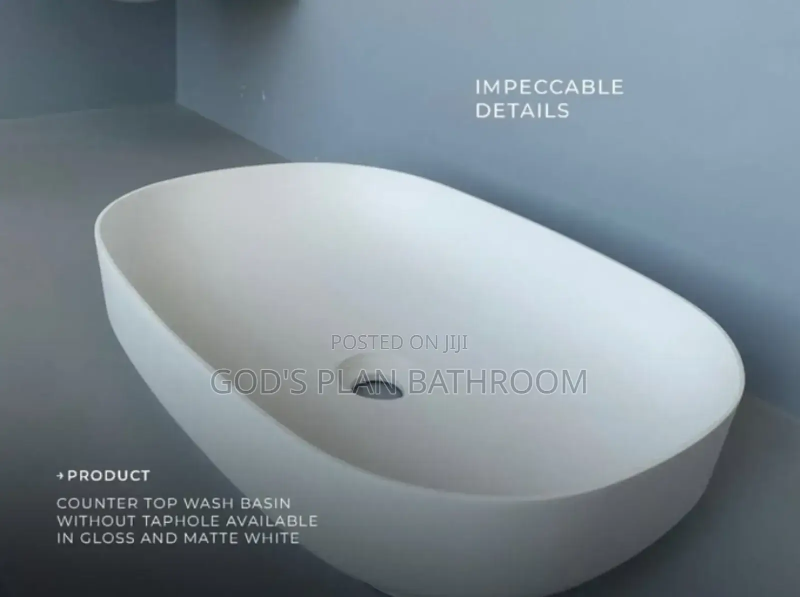 Oval Shape Counter Basin (White)