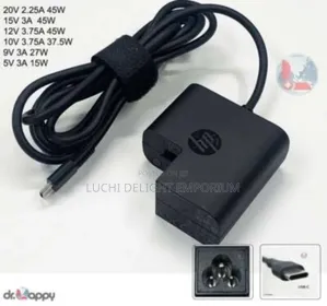 Hp Usb-C Type C Laptop Charger Ac Adapter Power Cable