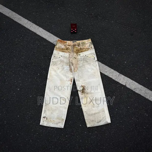 Zara X Andersson Bell Double Waistband Printed Jeans