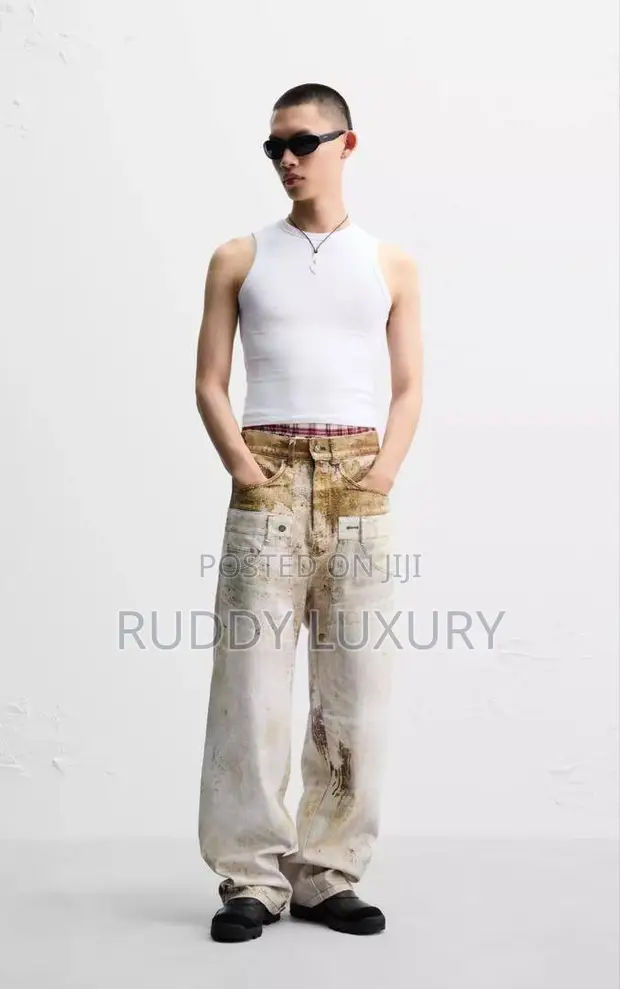 ZARA × Andersson Bell ダブルウエスト プリントデニムパンツ ZARA × Andersson Bell ダブルウエスト プリントデニムパンツ