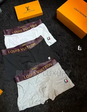 Louis Vuitton Luxury Cotton Boxer Shorts 3 in 1 Pack