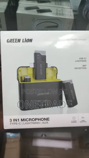 Green Lion 3-in-1 360° Wireless Noise Cancelling Microphone.