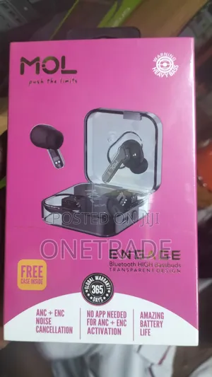 Mol Engage Anc+Enc High Bassbuds With a Transparent Design.